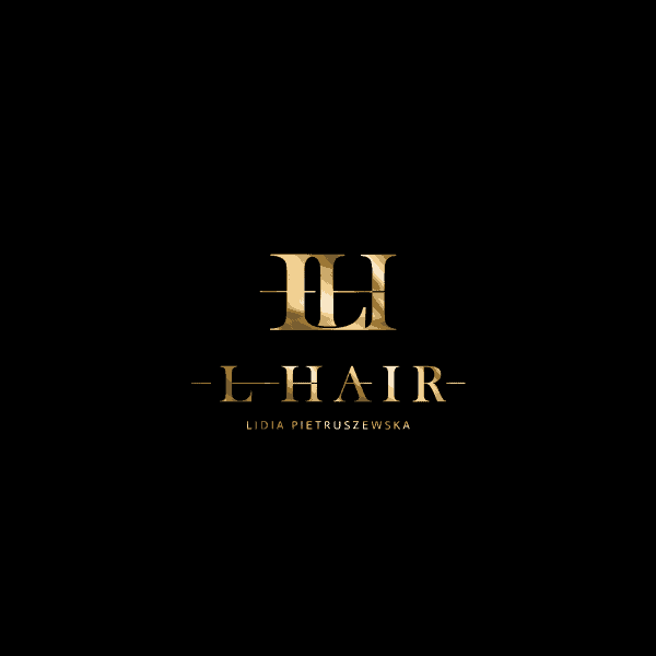 Logo firmowe złote eleganckie dla fryzjera